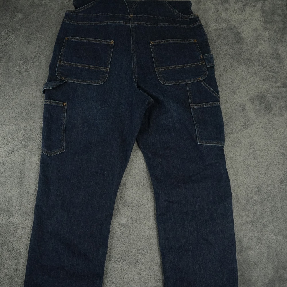 Carhartt Overalls Womens L (12/14) Dark Blue Double Knee Denim Bibs 104044 464 - Picture 6 of 12